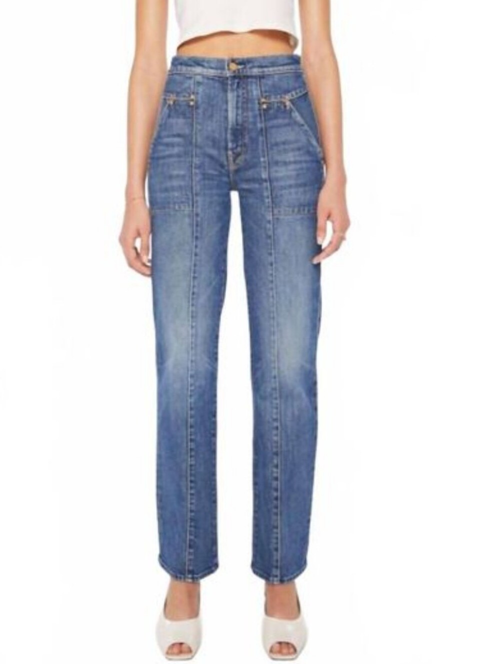 MOTHER The Riveting Rambler Zip Sneak Jeans Bending The Rules Sz 27